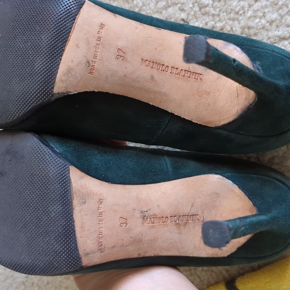 Manolo Blahnik BB 105 pump Forest Green size 37 - Picture 4 of 5